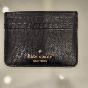 Kate spade card wallet black leather